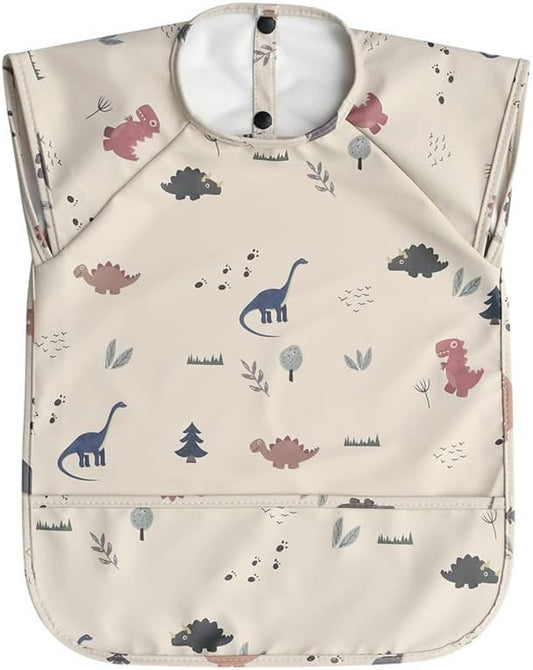 GZMM Waterproof Baby Bibs,Infant Toddler Extra Cover Feeding Bib With Food Catcher,Easy Clean & Washable