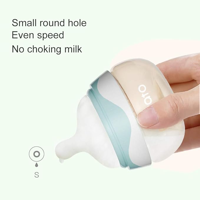 Breast Milk Baby Bottles for Newborn Baby PPSU Anti Colic Infant Bottles Wide Neck Breast-Like Nipple Slow Flow Breastfeeding Toddler Bottles-2pack (2.5oz/pc Blue)