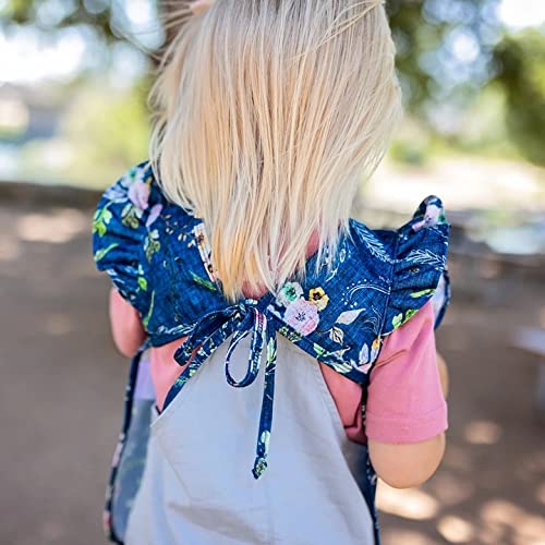 BapronBaby Flutter Boho Floral Bapron - No Neck Tie Safer Bib for Baby & Toddler - Soft Waterproof Stain Resistant - Machine Washable - Sz Preschool 3-5yrs