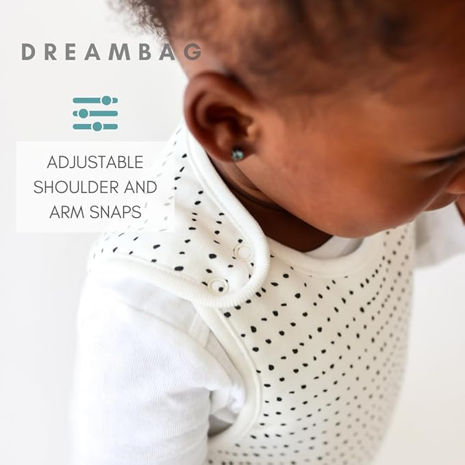 Tealbee Grow with Baby Sleep Sack – Adjustable Fit 6–24 Months for Babies & Toddlers, Soft Rayon from Bamboo Sleep Bag, Winter 1.5 TOG Wearable Blanket with 2-Way Zipper – Brushed Dots