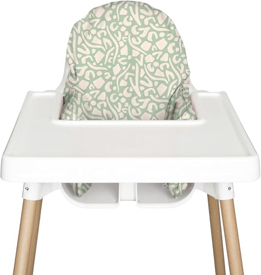Nibble and Rest Highchair Cushion Cover for Inflatable Cushion, Compatible for IKEA Antilop Highchair,Accessories Stain-Proof and Wipeable Cushion Cover (Cushion NOT Included)(Sage Savannah)