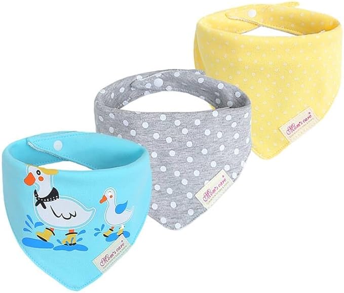 JN&LULU 3 Pack Newborn Baby Bibs Bandana Drool Bibs for Drooling Cotton Baby Gifts