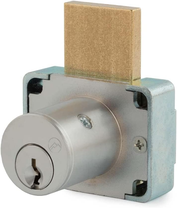 200DW Deadbolt Lock | 1-3/8" Chrome Key Lock US26D | NATL KA101 Easily Rekeyable Drawer Lock, Keyed Alike | Grade 1 Drawer Locks | Vertical Deadbolt Lock | Door Lock for Drawers