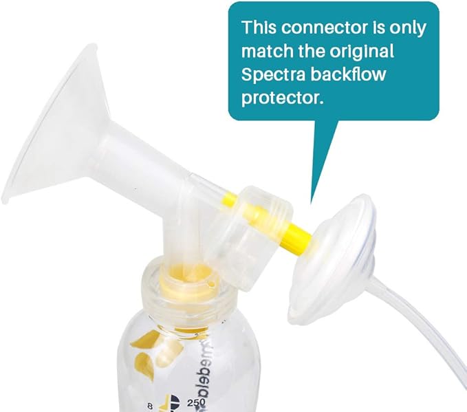 PumpMom-us Backflow Adapter for Spectra S1 S2 Pump to Use Medela Flanges and Bottles, Connects Between Medela Breastshield and Spectra Backflow Protector (Not for Flex Connectors)