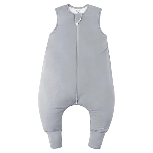 Rayon Made From Bamboo Sleep Sack 24-36 Months 0.5 Tog Ultra Soft Summer Toddler Sleep Sack 2t-3t with Feet 2-Way Zipper Lightweight Baby Sleeping Bag with Legs Thin Baby Wearable Blanket-Gray