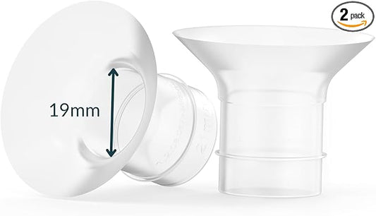 Ameda Breast Pump Flange Insert | 19mm Flange Insert | Ameda Pump Parts | Universal Flange Insert | Compatible with GLO, MYA Joy, MYA Joy Plus and Pearl Breast Pumps | 2 Count
