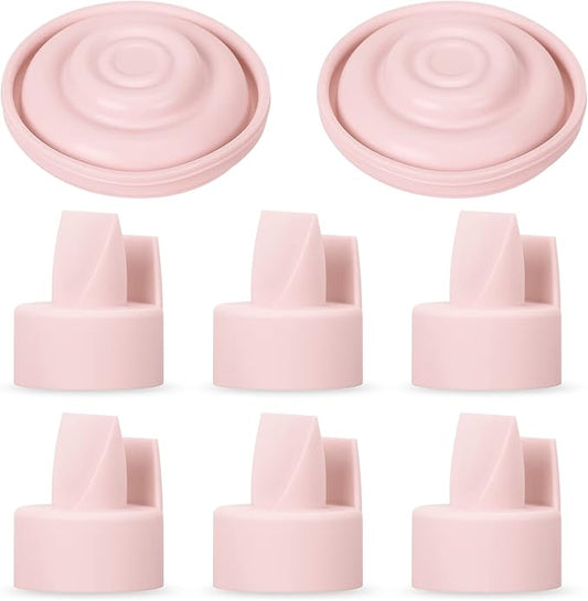 [8-Count] Papablic Duckbill Valves and Silicone Membrane Compatible with Spectra S1, S2 and 9 Plus Breastpumps, Not Original Spectra Pump Parts, BPA/DEHP Free, Pink