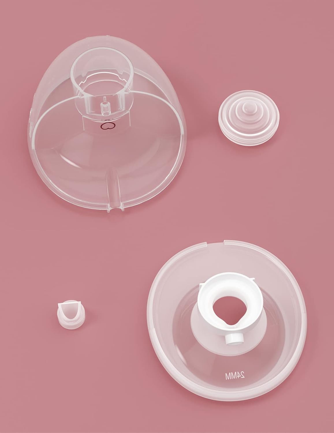 Momcozy Full Set Collector Cup Only Compatible with Momcozy M5 NOT for Others. Original M5 Breast Pump Replacement Accessories (160ml, with Double-Sealed Flange 24mm)