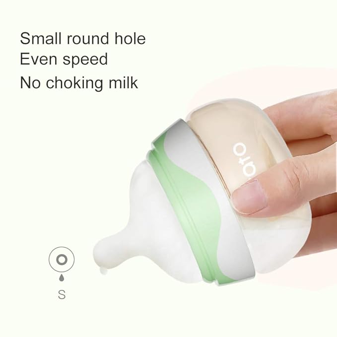 Breast Milk Baby Bottles for Newborn Baby PPSU Anti Colic Infant Bottles Wide Neck Breast-Like Nipple Slow Flow Breastfeeding Toddler Bottles-2pack (2.5oz/pc, Green)
