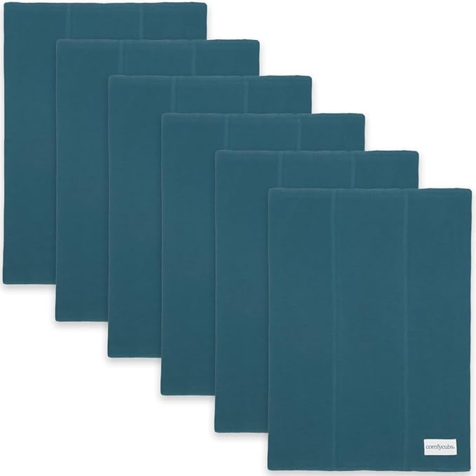 Comfy Cubs Baby Burp Cloths Set (Pack of 6) - Large, 6-Layer, Ultra Absorbent 100% Cotton for Infant Spit-Up, Drool, and Messes - Soft, Gentle, Thoughtful New Born Baby Gifts, Neptune