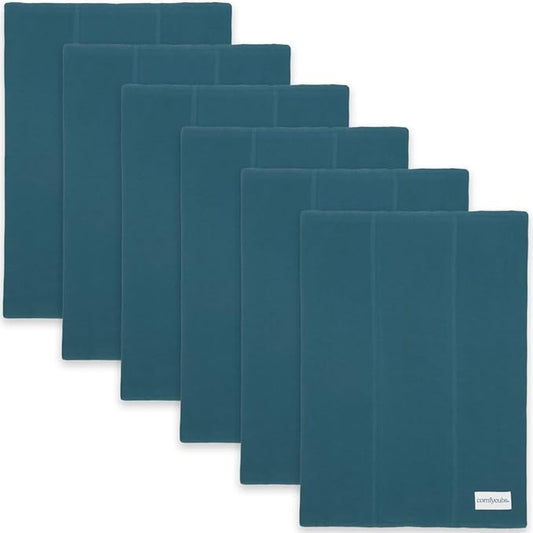 Comfy Cubs Baby Burp Cloths Set (Pack of 6) - Large, 6-Layer, Ultra Absorbent 100% Cotton for Infant Spit-Up, Drool, and Messes - Soft, Gentle, Thoughtful New Born Baby Gifts, Neptune