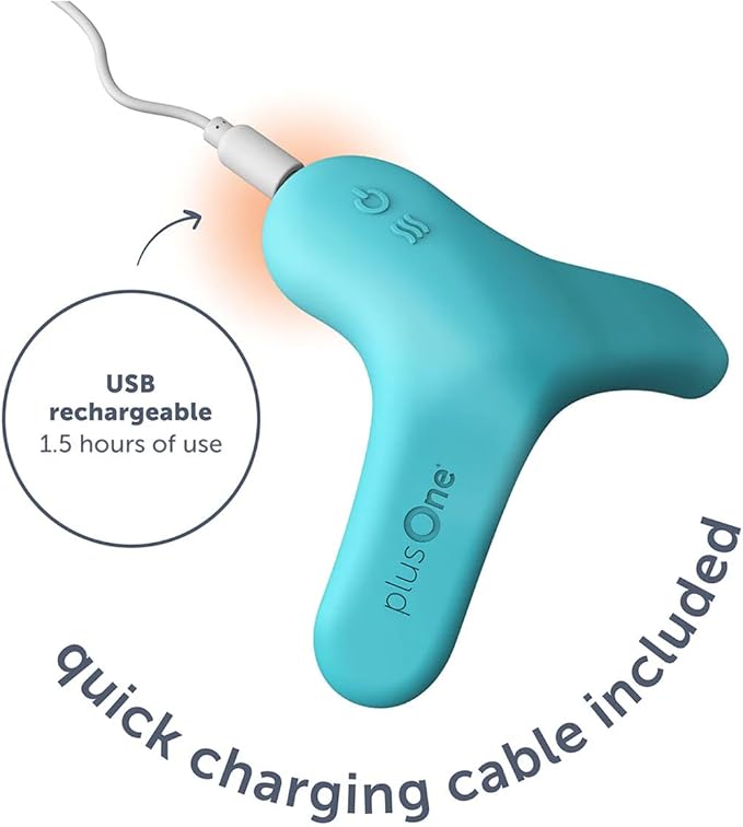 plusOne Breast & Body Massager for Breastfeeding, Nursing, Pumping, Clogged Ducts, Full Body Massaging, Hands-Free with 5 Vibration and 3 Heat Settings