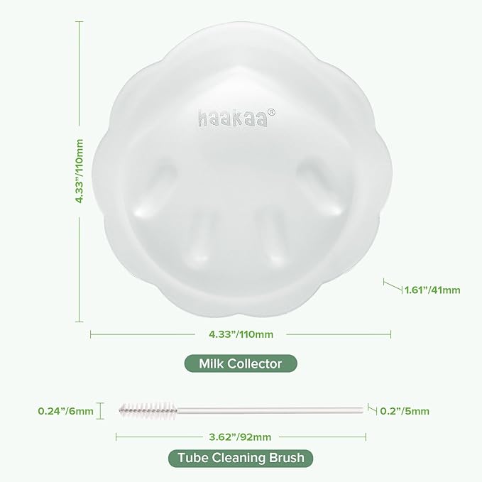 haakaa Petal Soft Silicone Milk Collector丨Discreet Leak-Protection Breast Milk Saver, Reusable Breast Shells Milk Collection Cup for Breastfeeding with Cleaning Brush- 2PCS