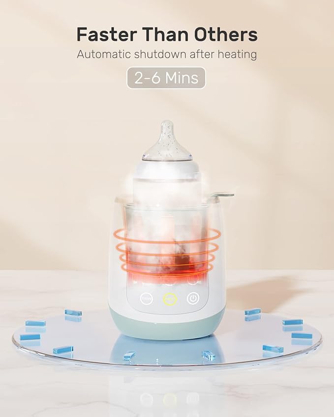Bottle Warmer, 10-in-1 Fast Baby Bottle Warmer for Breastmilk or Formula with Timer, IMD LED Display, Accurate Temperature Control, Automatic Shut-Off, BPA-Free, Bottle Warmers for All Bottles (Green)