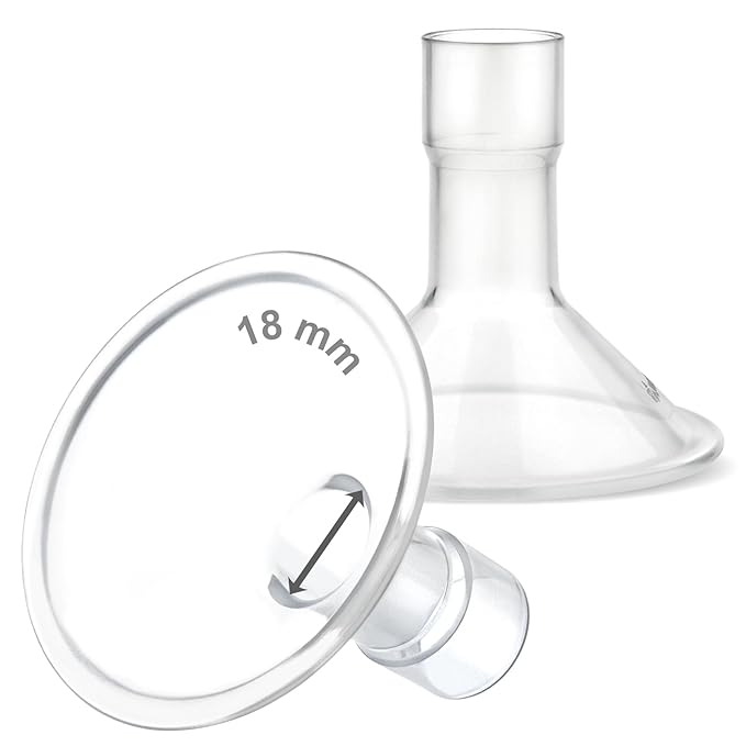 Maymom MyFit 18 mm Small Shields, Compatible with Medela Breast Pump Parts- PersonalFit, Freestyle, Harmony, Maxi, Flex Connector, Connect to Widemouth/Narrow Connector, 2pcs