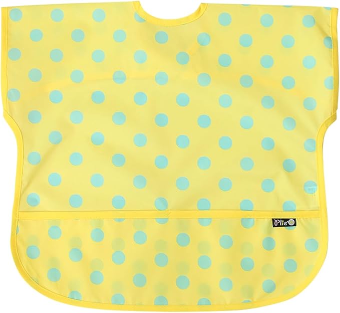 Short Sleeve Waterproof Bib for Toddlers – Feeding Apron for Mealtime, Daycare, Self-Feeding & Messy Play, Baby Bib