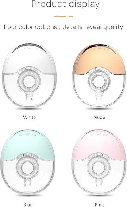 Wearable Electric Breast Pump, Variable Frequency, 4 Modes, Anti-Backflow Design, White