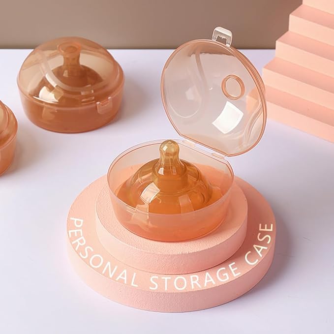 Nipple Shields for Breastfeeding Newborn - 2 Packs,Silicone Nipple Shields Breastfeeding for Baby and Mommy Breast Shell, Nipple Shield,Orange