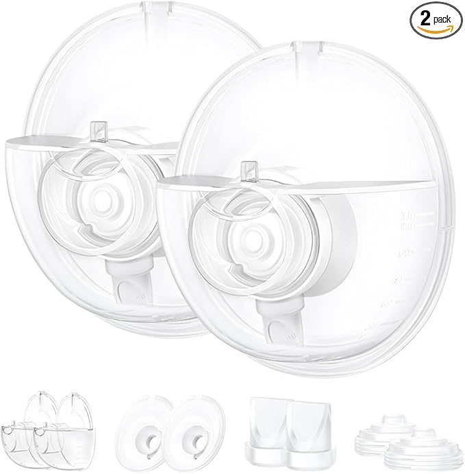 2 Full Set Collector Cup Compatible with Momcozy M5,Only for M5 Breast Pump Replacement Accessories with 24mm Flange, Collector Cup, Duckbill Valve, Diaphragm