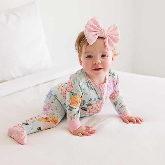 Posh Peanut Convertible Baby Sleepers - Girls Footless Baby Pajamas with 2 Way Zipper for Easy Diaper Changes