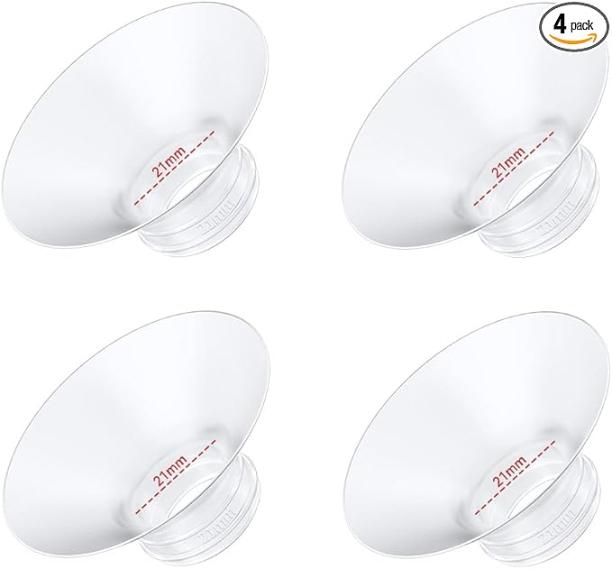 4PC Flange Insert 21mm Compatible with Momcozy M5/M6/M9/S12 Pro/V1 Pro/V1 Pro Breast Pump, Fit for Eufy/Elvie/Medela/Spectra/Lansinoh/NCVI/Lansinoh/TSRETE with 24mm Flange/Shield Breast Pump