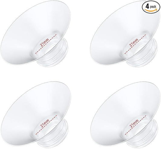 4PC Flange Insert 21mm Compatible with Momcozy M5/M6/M9/S12 Pro/V1 Pro/V1 Pro Breast Pump, Fit for Eufy/Elvie/Medela/Spectra/Lansinoh/NCVI/Lansinoh/TSRETE with 24mm Flange/Shield Breast Pump