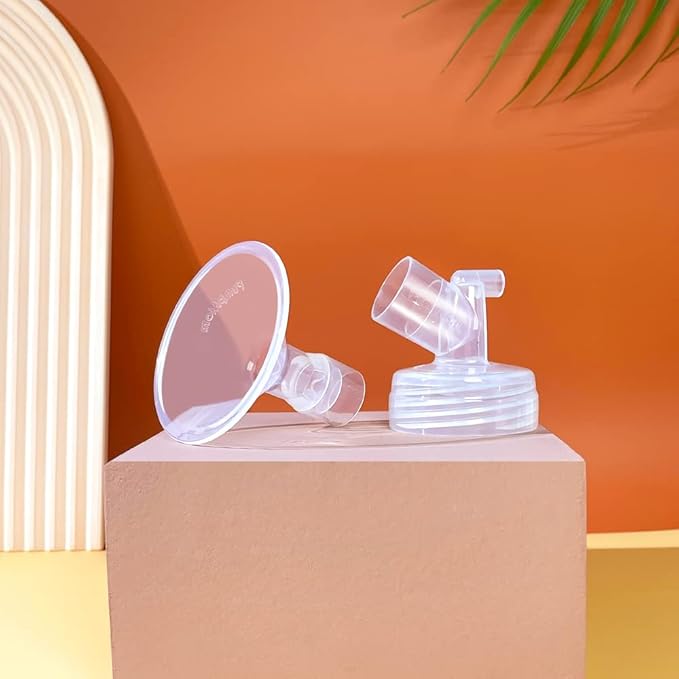 PumpMom-us 18mm Flange Pump Parts for Spectra S2 S1 9 Plus Breastpump, Flange Valve Tubing Backflow Protector, Not Original Spectra S2 Accessories (18mm)