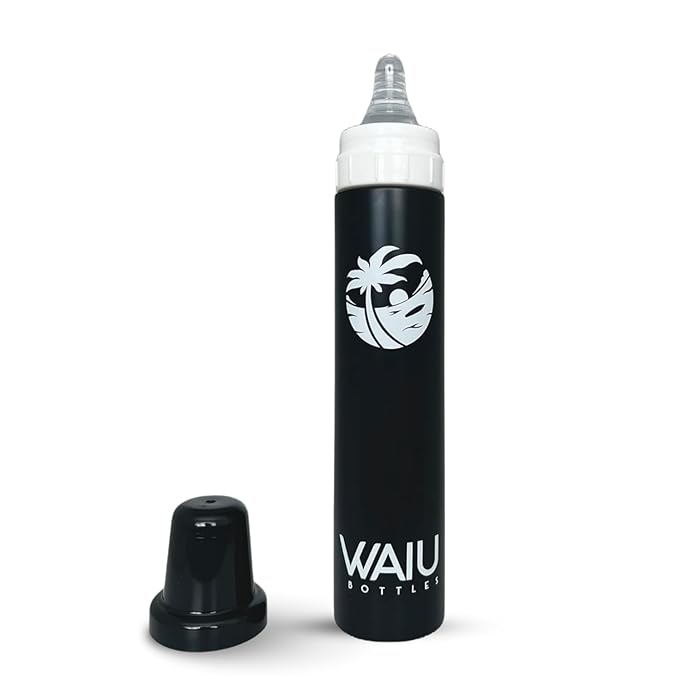 Waiu Insulated Stainless Steel Baby Bottle BPA-Free | Keeps Drinks Hot for 8 Hours, Cold for 24 Hours | 4 oz. (Black)