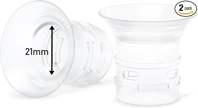 2pcs 21mm Flange Insert Compatible with eufy S1 Pro/S1/E10/E20, Fit for Momcozy M9/M6/M5/S12 pro Breast Pump, Replace for Spectra/Medela/MomMed/eufy/Lansinoh/Elvie with 24mm Flange/Shield