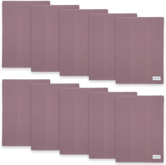 Comfy Cubs Baby Burp Cloths Set (Pack of 10) - Large, 6-Layer, Ultra Absorbent 100% Cotton for Infant Spit-Up, Drool, and Messes - Soft, Gentle, Thoughtful New Born Baby Gifts, Mulberry