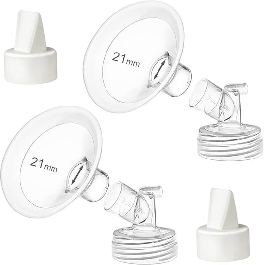 PumpMom-us 21mm Flanges Compatible with Spectra S2 S1 9 Plus Breast Pumps Accessories, Replacement Breast Shield for Spectra Pump Parts and 21 mm Flange