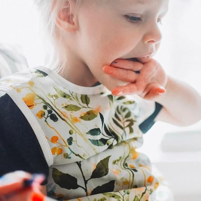 BapronBaby Autumn Leaves Bapron - No Neck Tie Safer Bib for Baby & Toddler - Soft Waterproof Stain Resistant - Machine Washable - Sz Preschool 3-5yrs