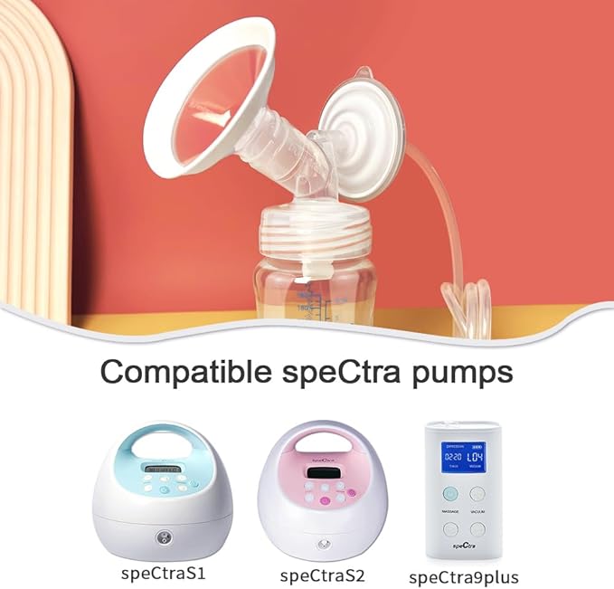 Pumpmom 24mm Flanges Compatible with Spectra S2 Spectra S1 9 Plus Synergy Gold Breastpumps Accessories, Replacement Breast Shield to Spectra Pump Parts and Spectra Flange