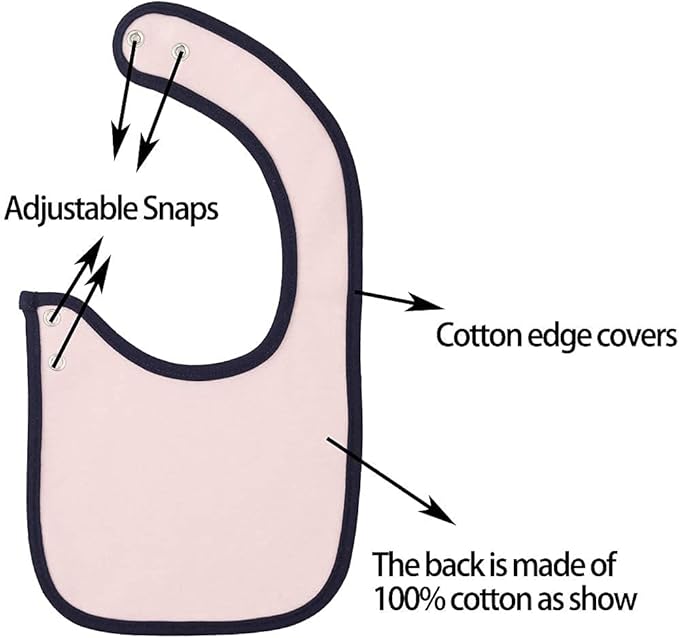 Maiwa 6 Pack Waterproof Cotton Baby Bibs for Girls Boys for Drooling Eating with Snaps