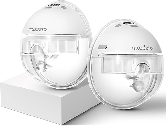 M1 Upgrade Wearable Breast Pump with 4 Modes & 12 Levels，Breastfeeding Pump with LED Display，Ultra Quiet & Lightweight，2 Pack White
