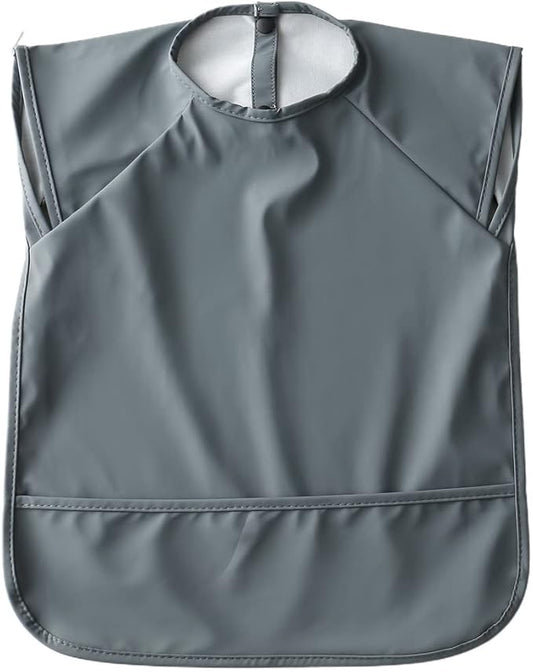 GZMM Waterproof Baby Bibs,Infant Toddler Extra Cover Feeding Bib With Food Catcher,Easy Clean & Washable