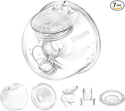 One Full Set Milk Collector Cup 17mm Only Compatible with Momcozy S12 Pro/S9 Pro Breast Pump NOT for S9/S12, S12 Pro/S9 Pro Wearable Breast Pump Replacement Parts with 17mm Flange