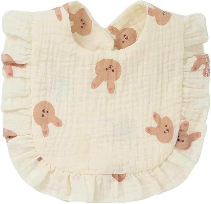 4 PACK Solid Muslin Baby Drool Bibs Set for Unisex Boys Girls Cotton Adjustable Teething Feeding Drooling Bibs