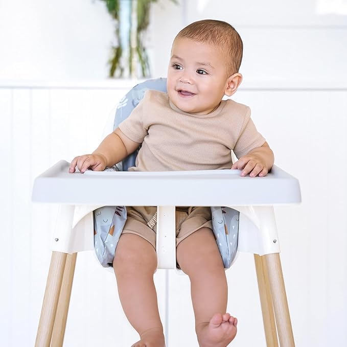 Nibble and Rest Highchair Cushion Cover for Inflatable Cushion, Compatible for IKEA Antilop Highchair,Accessories Stain-Proof and Wipeable Cover (Cushion NOT Included)(Safaripetals)