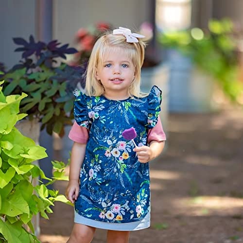 BapronBaby Flutter Boho Floral Bapron - No Neck Tie Safer Bib for Baby & Toddler - Soft Waterproof Stain Resistant - Machine Washable - Sz Preschool 3-5yrs