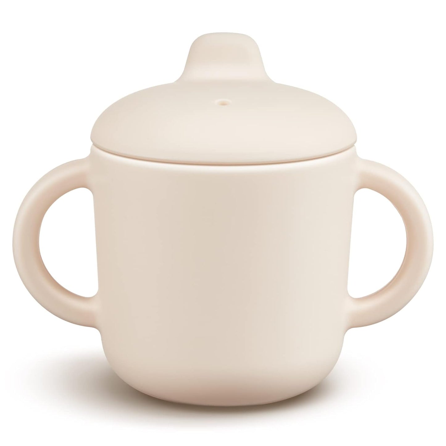 6 Months+ Sippy Cups with Handles,Small Silicone Sippy Cups Leak Proof 5oz,No Spill Sippy cups for Toddlers (Milk)