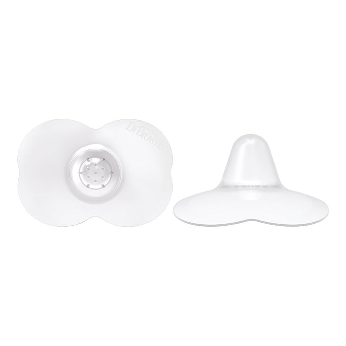 Dr. Brown's Butterfly Breastfeeding Nipple Shields for Protecting Sore, Flat or Inverted Nipples, Essential for Latching Difficulties with Microwave Sterilizer Carrying Case, 24mm