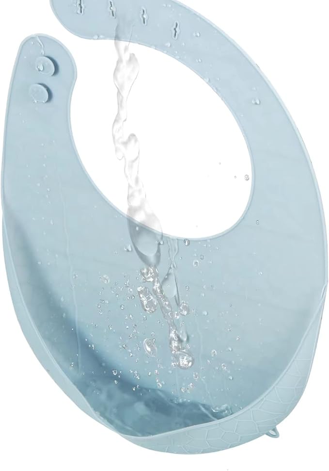 PandaEar 3 Pack Super Light Silicone Baby Bib for Boys Girls| Waterproof Baby Bibs with Pocket Food Catcher, Soft Adjustable Silicone Feeding Bibs