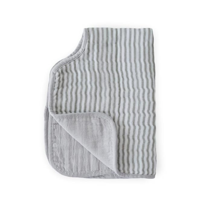 Little Unicorn Ultra-Absorbent Premium Burp Cloth | Soft on Baby's Skin | Larger Size | Ergonomic Design (Grey Stripe)
