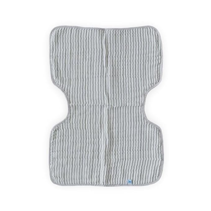 Little Unicorn Ultra-Absorbent Premium Burp Cloth | Soft on Baby's Skin | Larger Size | Ergonomic Design (Grey Stripe)