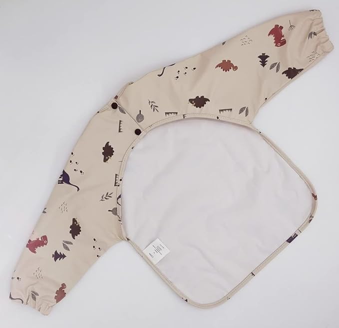 GZMM Waterproof Baby Bibs,Infant Toddler Long Sleeve Feeding Bib With Food Catcher,Easy Clean & Washable