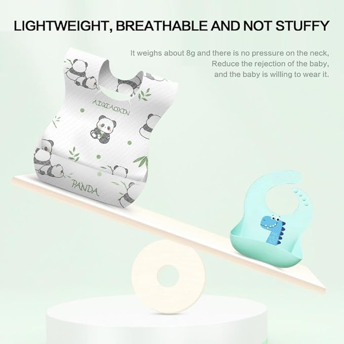 30/60pcs Baby Disposable Bibs-Individually Packaged,Soft, Leak Proof and Convenient, disposable bibs for toddlers