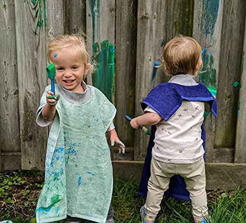 MATZ Terry Towel Slip On Baby Bibs | Full Coverage | Ultra Absorbent 100% Cotton | Pullover For Babies And Toddlers | Feeding Drooling And Teething | Unisex Baby Bib With Soft Ribbed Neck