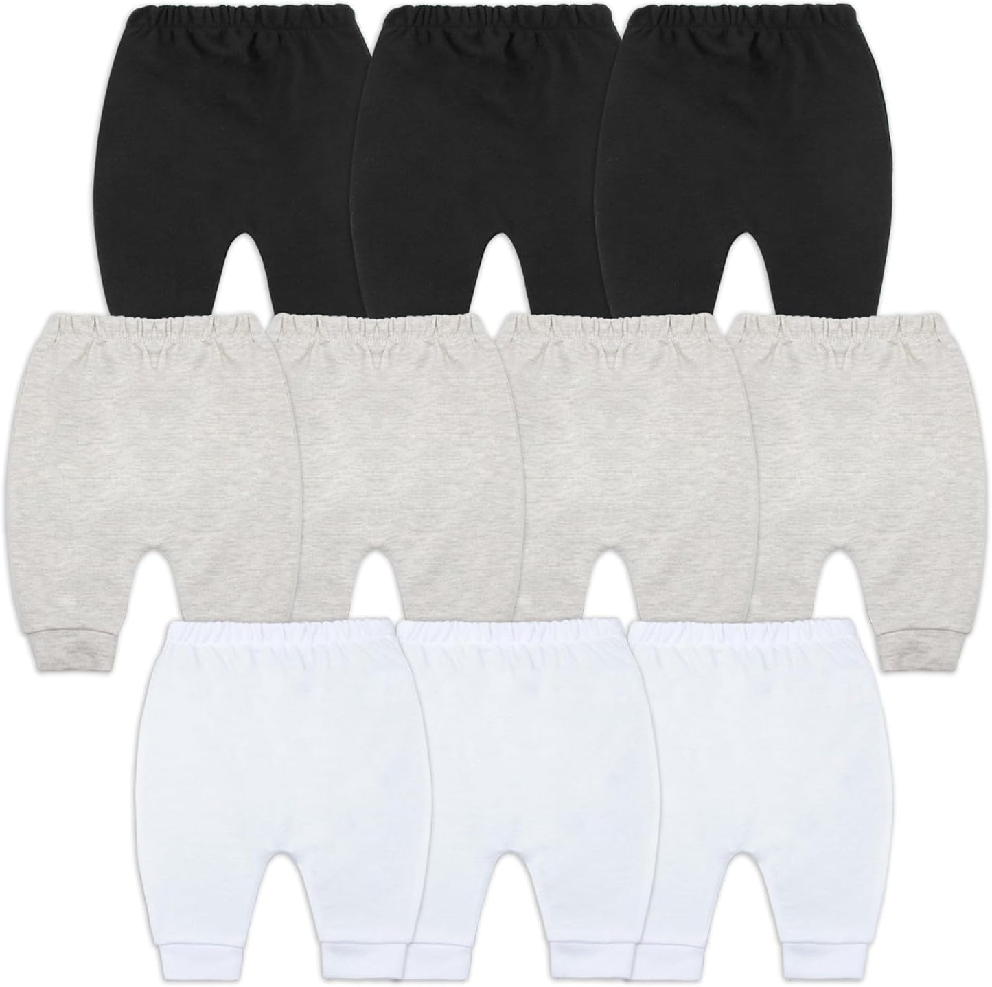 Hakochia Baby Pants for Boys & Girls: 100% Cotton, Soft, Comfy, Ample Diaper Room 0-36 Months