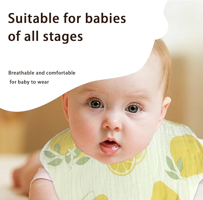 Baby Bibs Muslin Bibs for Baby Girl Boy for Drooling and Teething 10 Pack